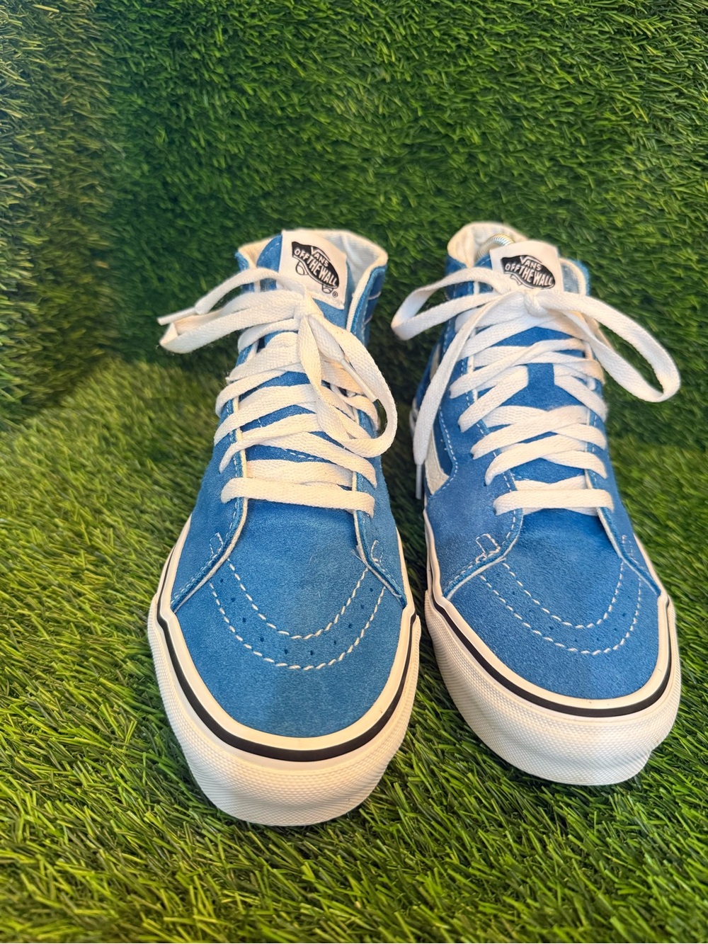 Vans unisex SK8 Bright Blue Suede High Top Sneakers men 7. Women 8.5